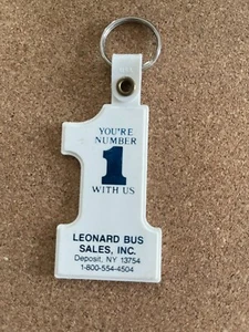 Vintage Keychain Key Ring Made in USA Leonard Bus Sales New York - Picture 1 of 2