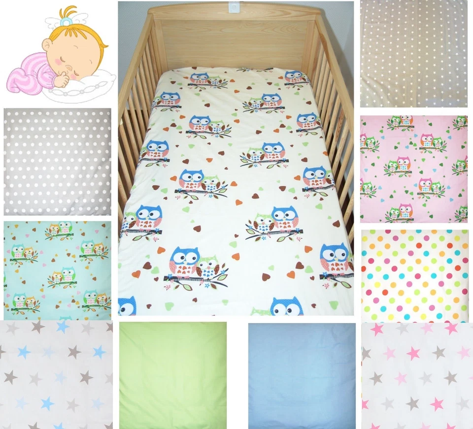PRIMAWELA® Spannbettlaken 70x140 cm Bettlaken für Baby Kinder Bett 100% Baumwolle