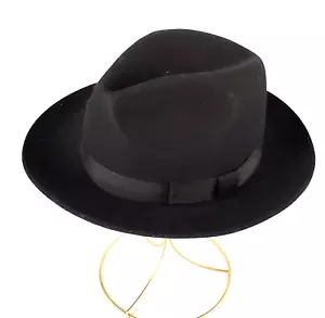 Christys' Of London Handmade Fine Felt Hat Black Fedora US sz 6 7/8 55 cm - Picture 1 of 13