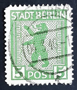 Germany Russian Zone 1945 SGRA8 5pf yellow-green, zigzag roulette, VGU, CV £190 - Picture 1 of 1