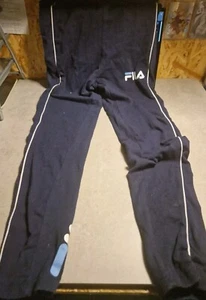 FILA Joggers Boys XS 8 Years Navy Blue Tapered Jogging Bottoms Cotton Blend GC - Picture 1 of 8