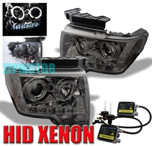 09-14 FORD F-150 DOBLE HALO DRL LED PROYECTOR FARO FARO CON 6K XENÓN OCULTO HUMO - Imagen 1 de 1