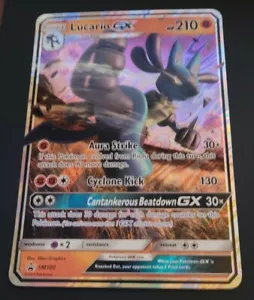 POKEMON PROMO KARTE - JUMBO LUCARIO GX SM100 20 cm x 14 cm!!! VOLLSTÄNDIGE KUNST (HOLO) NM - Bild 1 von 1