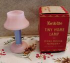 NOS VINTAGE MINIATURE DOLLHOUSE TABLE LAMP 3.25" PINK BLUE PLASTIC TESTED WORKS