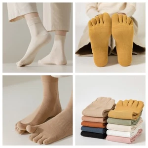 5 pares de calcetines deportivos elásticos separadores de punta lisa de algodón para mujer - Imagen 1 de 18