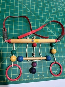 Vintage Right Time 1950’s Across Crib Toy Cradle Gym Wooden Toy Nursery Bright - Picture 1 of 8