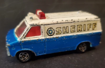 De colección 1977 Tomica Tomy Chevy Van Sheriff Azul/Blanco No. F22 Japón Foto 1 de 4
