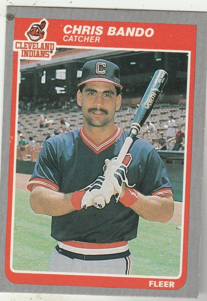 FREE SHIPPING-MINT-1985 Fleer #438 Chris Bando Cleveland Indians +BONUS CARDS - Image 1 of 1