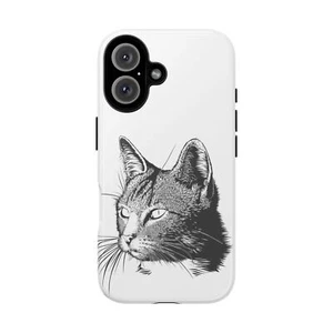 Cool phone case with a cute drawn cat - Picture 1 of 101