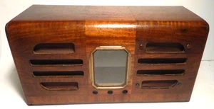Vintage PHILCO 38-17 TISCHPLATTE: HOLZSCHALE mit ABDECKPLATTE & GUTEM GRILLTUCH - Bild 1 von 7