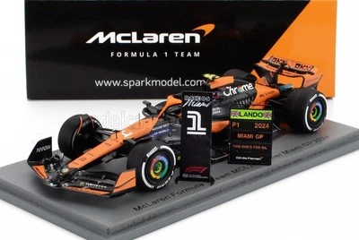 Lando Norris McLaren MCL38 Primera victoria F1 Miami GP 2024 escala 1/43 Spark Foto 1 de 3