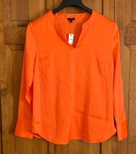 NEUE Talbots Langarm-Bluse orange mit V-Ausschnitt für Damen - L - Bild 1 von 4