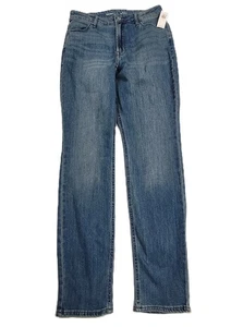 Pantalones de mezclilla rectos Wow azul marino antiguo nuevos con etiquetas (6) bolsillos con cremallera de tiro alto - Imagen 1 de 6