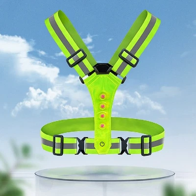 Led Reflective Vest Running Gear,Usb Rechargeable Light up High Visibility Runni - Image 1 of 4