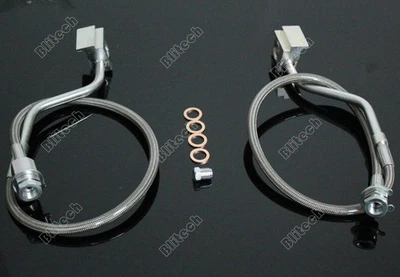 Front 2 4-6" Extended Stainless Steel Brake Lines Fit Ford F-150 Bronco 1980-96 - Image 1 of 2