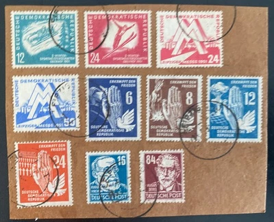 1950s Leipzig DDR East Germany Piece Cover Peace Winter Olympus Fair Issues - Image 1 of 2