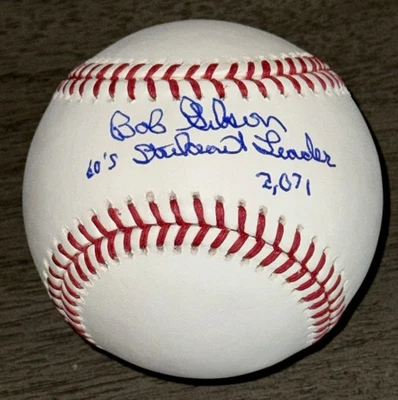 Bob Gibson signed “60's Strikeout Leader" Cardinals autographed MLB baseball JSA - Image 1 of 3