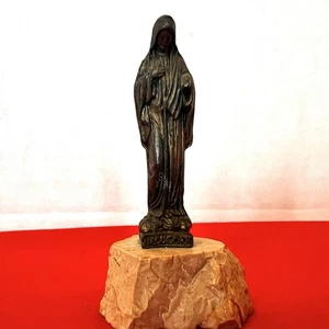 Statua Vergine Maria Madre di Gesù Santa Madonna in peltro scultura 3" - Foto 1 di 10