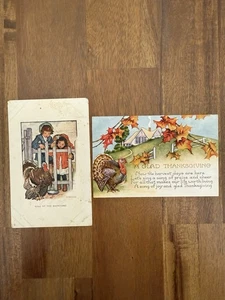 Vintage THANKSGIVING 2 antike Postkarten um 1900 - Bild 1 von 2