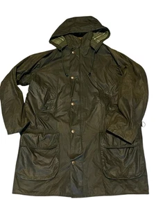 Vintage Thorndale Waxed Jagdjacke Herren Large Chore Mantel Grün 80er England - Bild 1 von 16