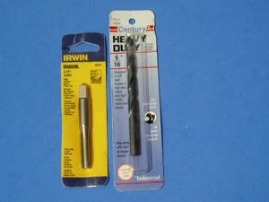 3/8 - 16 NC IRWIN HANSON TAP  WITH PROPER SIZE CENTURY 5/16" DRILL BIT MADE USA - Picture 1 of 2