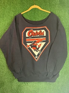 Vintage 90s 1999 Starter Baltimore Orioles Pullover Sweater Grey Size L Cut Neck - Picture 1 of 6