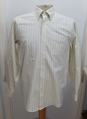 L.L Bean Men's Dress Shirt 16/35 Traditional Fit Wrinkle Resist Yellow Blue GUC - Image 1 of 4