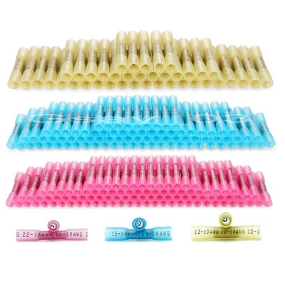 300/100pcs Heat Shrink Splice Wire Butt Connectors Electric Terminals Crimp Seal - Image 1 of 4