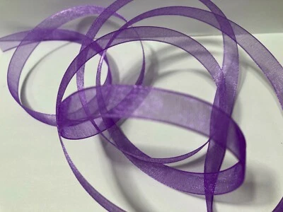 Sheer Organza Ribbon Purple 3/8" x 60' Nicole & Co. Nylon (1) Roll  - Image 1 of 4