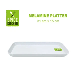 12PK SMALL WHITE MELAMINE SANDWICH TRAY RECTANGLE PLATTER CATERING 31cmx15cm Fd - Picture 1 of 1
