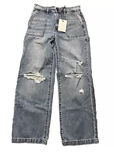 Hidden LOGAN dad Carpenter Straight Leg High Waist Denim Jean Pants Sz 28 - Picture 1 of 4