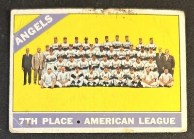 Tarjeta de béisbol 1966 Topps Angels Team Leaders #131 Jim Fregosi Dean Chance Poor Foto 1 de 2