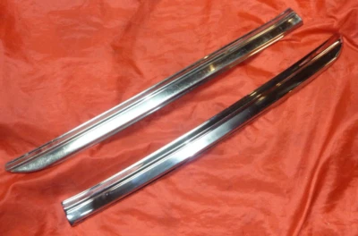 Par de molduras de acero inoxidable Mercury 1946 1947 1948 R&L guardabarros inferior delantero V8 OE Foto 1 de 4