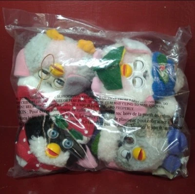 Новый Furby Рождественская елка украшения винтажный 1999 набор из 4, праздник Y2K новый в коробке NES - Изображение 1 из 4