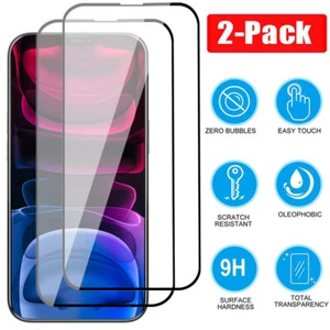 Für iPhone 13 Pro/13 Pro Max/12/11/XR Full Cover Hartglas Displayschutzfolie - Bild 1 von 26