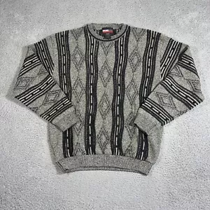 Vtg Bolder Dash Coogi Style Abstract Art Cotton Wool Sweater Crazy Hip Hop XL - Picture 1 of 6