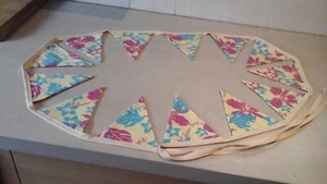 BUNTING / BANNER 13 FLAGS LONG FLOWERS BEACH HAWAIIAN LOOK DOUBLESIDED - Picture 1 of 8