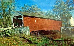 Postcard Brownstown, PA Wigner's Mill Old Covered Bridge Penna Dutch Country  - Picture 1 of 4