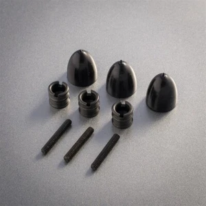 3x Cox .049 .051 Model Engine Black Rubber Propeller Spinner & Hub 049 051 - Picture 1 of 2