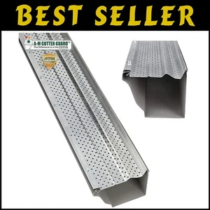 Premium Aluminum Gutter Guard - 6 Inch, Rust Proof, 13 Piece Set Made in USA - Picture 1 of 11