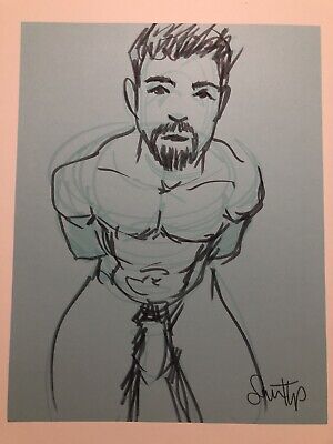Nude Male Marker Drawing- Original Fine Art - Direct From + Signed By Artist • 15.44$