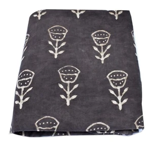 Indian 5 Yards Hand Block Floral Print Soft Cotton Dressmaking Craft Fabric - Picture 1 of 5