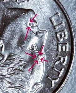 2019 P U.S. Roosevelt Dime BIN215 Multiple Die Chips Obverse - Picture 1 of 4