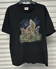 Vtg Paul M Breeden HOWLING WOLVES Single Stitch Graphic T-Shirt XL - MADE IN USA