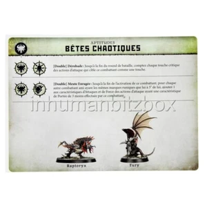 WCAJ06 CARTE APTITUDES BETES CHAOTIQUES WARCRY WARHAMMER AOS BITZ - Picture 1 of 1