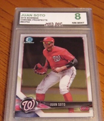 JUAN SOTO Rookie*****2018 BOWMAN CHROME----MINT 8****NATIONALS--PADRES---Mad Dog - Image 1 of 2