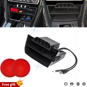 Inner Center Console Storage Organizer Box w/ USB Cable For Honda Civic 16-2021 - Bild 1 von 12