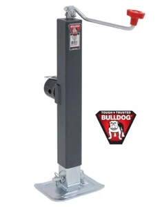 Bulldog 8K Square Trailer Jack Drop Leg Round Tubular Swivel Mount Topwind 15" - Picture 1 of 2