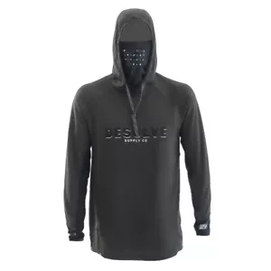 Desolve Fish Face UPF 30 Hoodie Green Black Large - Picture 1 of 6