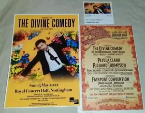 The Divine Comedy Charmed Life A5 Tour Flyer 2022 + Cropredy Gig advert 2017 - Picture 1 of 1